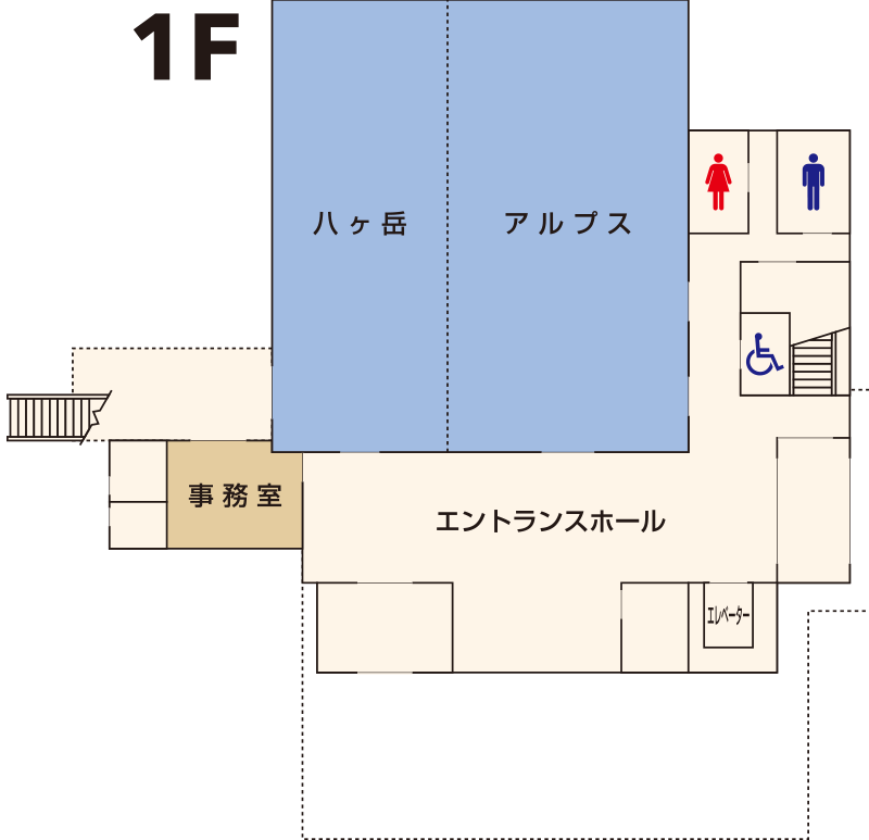 茅野シティホール １F 見取り図